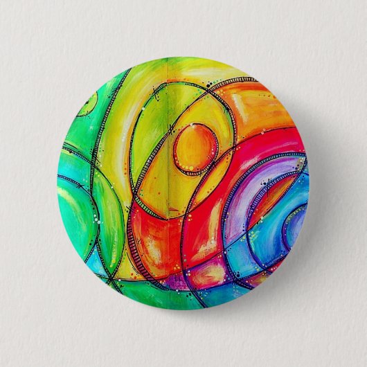 Abstracte cirkels ronde button 5,7 cm (Voorkant)