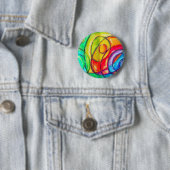 Abstracte cirkels ronde button 5,7 cm (In situ)