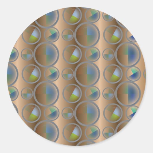 Abstracte cirkels ronde sticker (Voorkant)