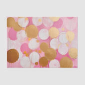 Abstracte Cirkels Roze en Gouden Decoupage Tissuepapier (Voorkant)