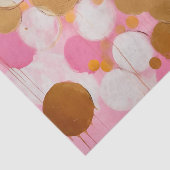 Abstracte Cirkels Roze en Gouden Decoupage Tissuepapier (Detail)