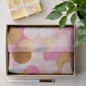 Abstracte Cirkels Roze en Gouden Decoupage Tissuepapier (Geschenk)