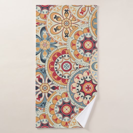 Abstracte cirkels: trendy gekleurd behang badhanddoek (Badhanddoek)