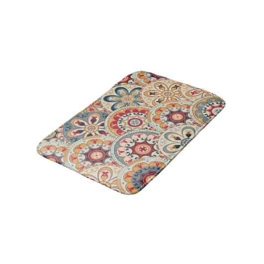 Abstracte cirkels: trendy gekleurd behang badmat (Gekanteld)