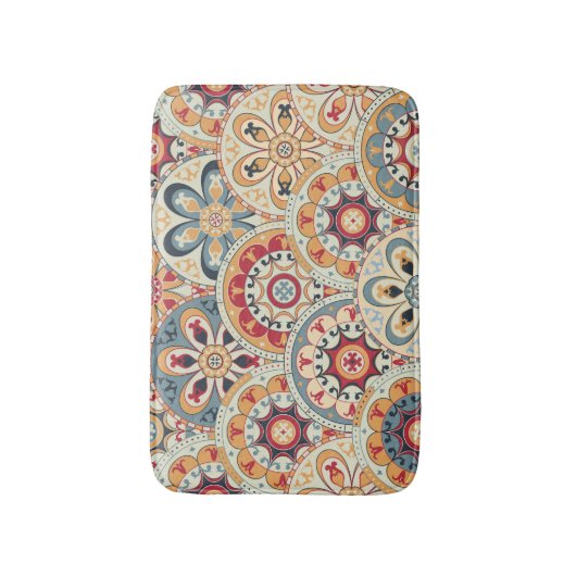 Abstracte cirkels: trendy gekleurd behang badmat (Voorkant Verticaal)