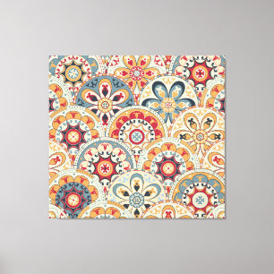 Abstracte cirkels: trendy gekleurd behang canvas afdruk