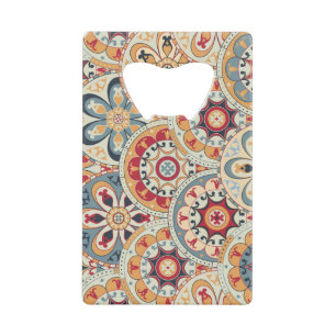 Abstracte cirkels: trendy gekleurd behang creditkaart flessenopener