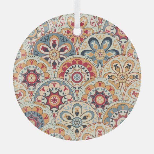 Abstracte cirkels: trendy gekleurd behang glas ornament (Voorkant)