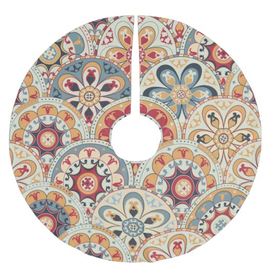 Abstracte cirkels: trendy gekleurd behang kerstboom rok (Voorkant)