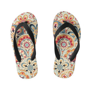 Abstracte cirkels: trendy gekleurd behang kinder teenslippers