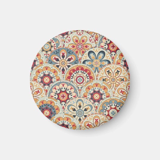 Abstracte cirkels: trendy gekleurd behang magneet (Voorkant)
