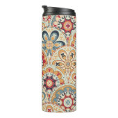 Abstracte cirkels: trendy gekleurd behang thermosbeker (Geroteerd rechts)