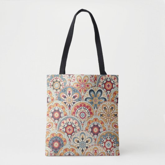 Abstracte cirkels: trendy gekleurd behang tote bag (Voorkant)