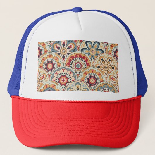 Abstracte cirkels: trendy gekleurd behang trucker pet (Voorkant)
