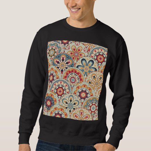 Abstracte cirkels: trendy gekleurd behang trui (Voorkant)