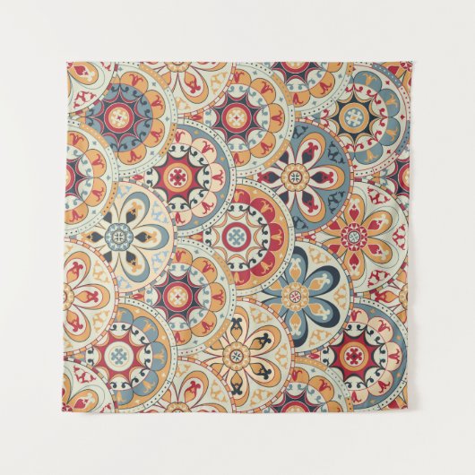 Abstracte cirkels: trendy gekleurd behang wandkleed (Voorkant (horizontaal))