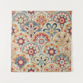 Abstracte cirkels: trendy gekleurd behang wandkleed (Voorkant)