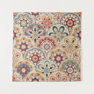 Abstracte cirkels: trendy gekleurd behang wandkleed