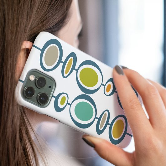 Abstracte cirkels Turquoise Oranje midden eeuw Case-Mate iPhone Case