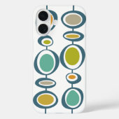 Abstracte cirkels Turquoise Oranje midden eeuw Case-Mate iPhone Case (Achterkant)
