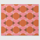 Abstracte cirkels uit de midden eeuw roze en oranj cadeaupapier (Vlak)