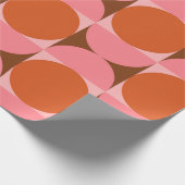 Abstracte cirkels uit de midden eeuw roze en oranj cadeaupapier (Hoek)