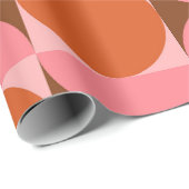 Abstracte cirkels uit de midden eeuw roze en oranj cadeaupapier (Rol Hoek)