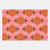 Abstracte cirkels uit de midden eeuw roze en oranj inpakpapier vel (Voorkant 3)