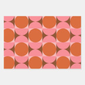 Abstracte cirkels uit de midden eeuw roze en oranj inpakpapier vel (Voorkant 2)