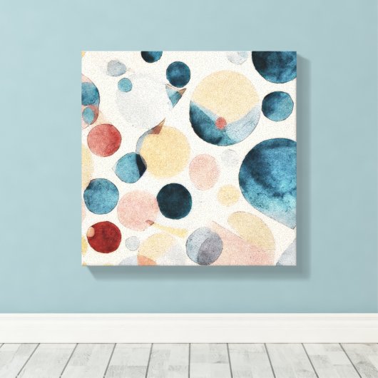 Abstracte cirkels Waterverf kunst aan de muur Canv Canvas Afdruk (Insitu (Houten vloer))