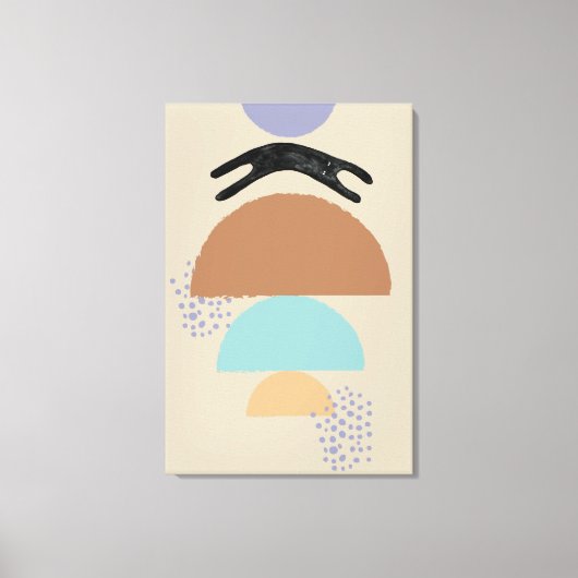 Abstracte cirkels zwart Cat 1 Canvas Print (Voorkant)
