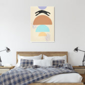 Abstracte cirkels zwart Cat 1 Canvas Print (Insitu (Slaapkamer))