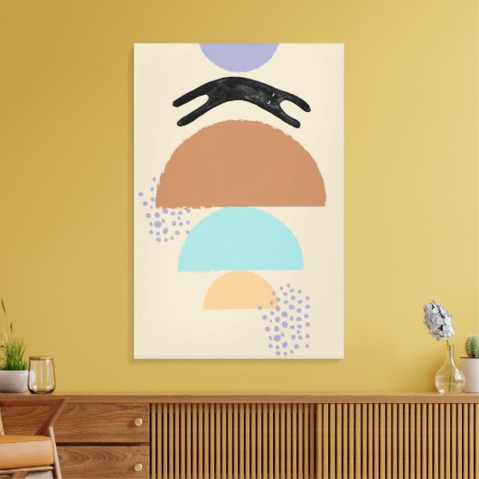 Abstracte cirkels zwart Cat 1 Canvas Print (Insitu (Woonkamer))
