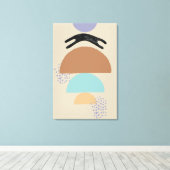 Abstracte cirkels zwart Cat 1 Canvas Print (Insitu (Houten vloer))