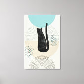 Abstracte cirkels zwart Cat 4 Canvas Print (Voorkant)
