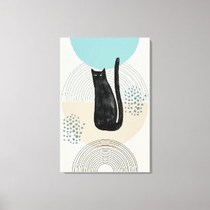 Abstracte cirkels zwart Cat 4 Canvas Print