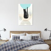 Abstracte cirkels zwart Cat 4 Canvas Print (Insitu (Slaapkamer))