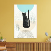 Abstracte cirkels zwart Cat 4 Canvas Print (Insitu (Woonkamer))