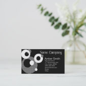 Abstracte cirkels zwart en wit visitekaartje (Staand voorkant)