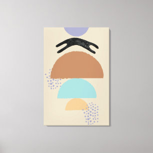 Abstracte cirkels zwart-wit 1 canvas afdrukken