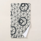 Abstracte cirkels zwart-wit bad handdoek (Handdoek)
