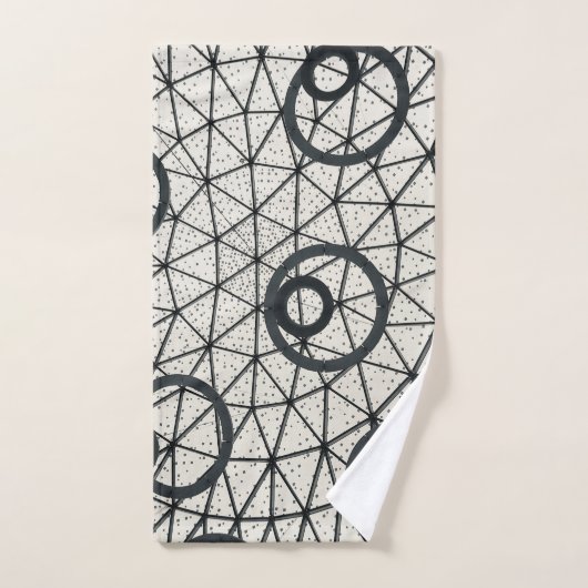 Abstracte cirkels zwart-wit bad handdoek (Handdoek)
