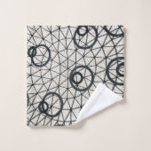 Abstracte cirkels zwart-wit bad handdoek (Wasdoekje)