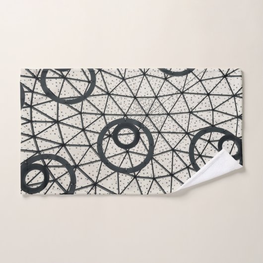 Abstracte cirkels zwart-wit bad handdoek (Handdoek)