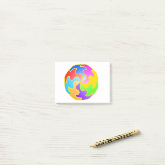 Abstracte cirkelvorm post-it® notes (Op bureau)