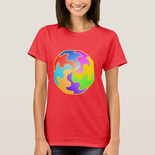 Abstracte cirkelvorm t-shirt (Voorkant)