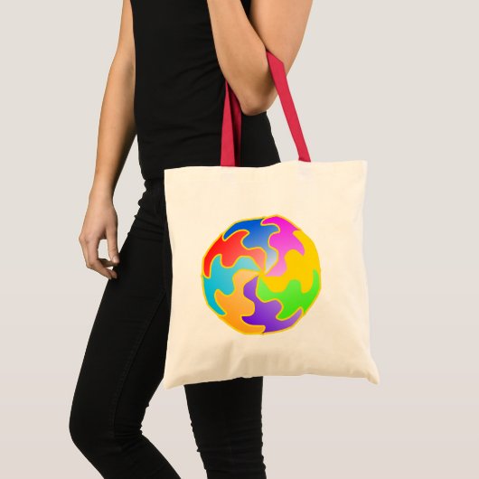 Abstracte cirkelvorm tote bag (Voorkant (product))