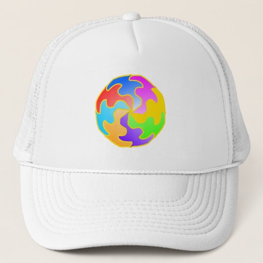 Abstracte cirkelvorm trucker pet (Voorkant)