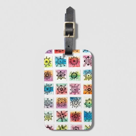 Abstracte cirkelvormen ontwerpen illustratie bagagelabel (Voorkant (verticaal))