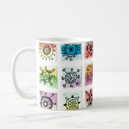 Abstracte cirkelvormen ontwerpen illustratie koffiemok